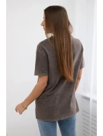 Halenka z rubané bavlny Miami hnědý