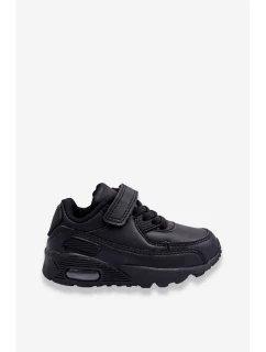 Dětské kožené sportovní boty na platformě černá Lori