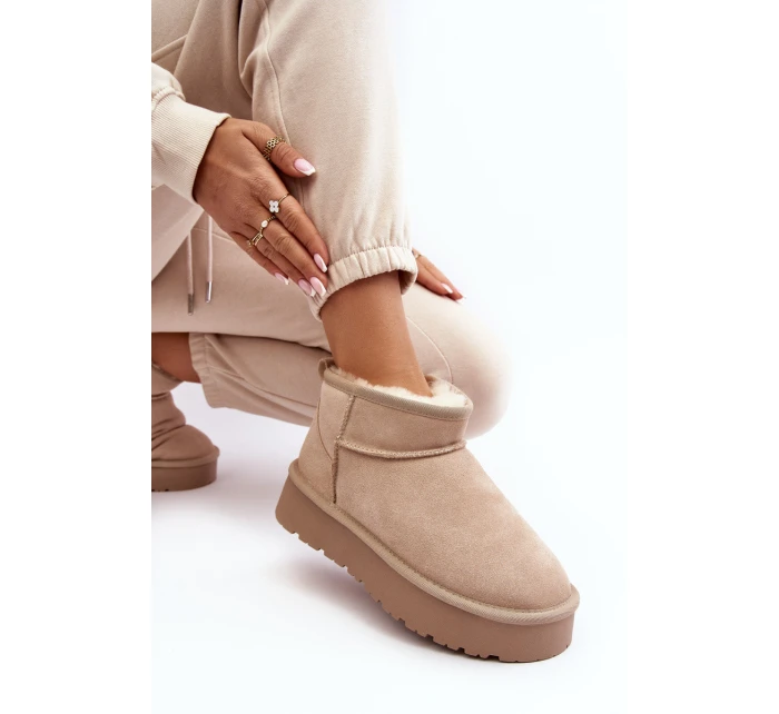 semišové nízké sněhule jasně béžové model 21638825 - Boto semišové nízké sněhule jasně béžové model 21638825 - Boto