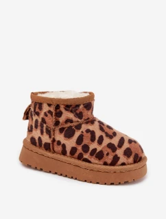 Dětské mládežnické sněhule vyhřívané s kožešinkou Panterka Hnědé Mireya