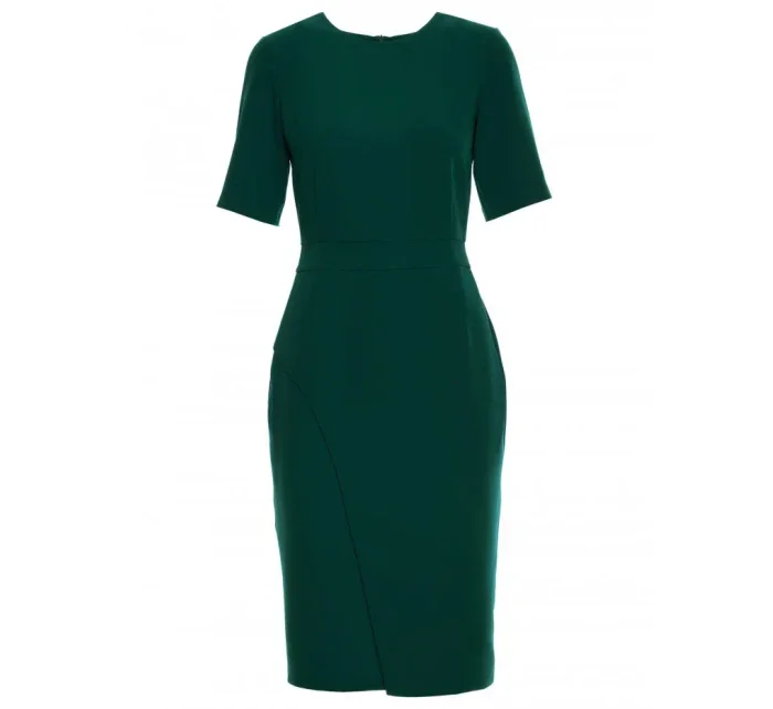 S317 Pouzdrové šaty s dvojitým předním dílem - zelené S317 Pouzdrové šaty s dvojitým předním dílem - zelené
