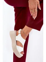 Dámské sandály na platformě Ecru s béžovou  shoes model 21156721 - Inez