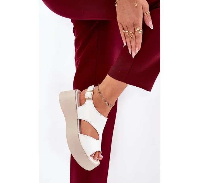 Dámské sandály na platformě Ecru s béžovou  shoes model 21156721 - Inez