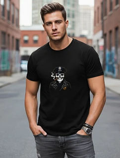 Pánské bavlněné tričko s potiskem černé FashionStreet NX0128R