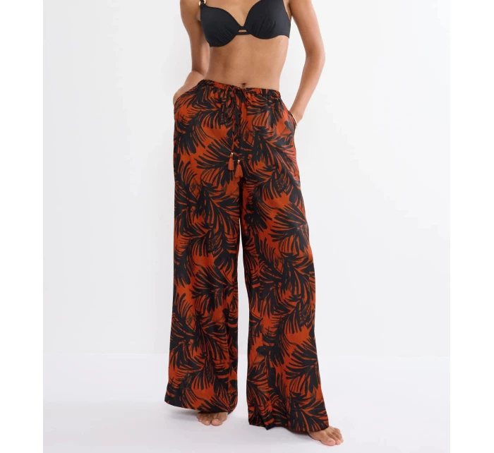 Summer Satin Trousers - BROWN - TRIUMPH BROWN - TRIUMPH