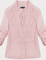 Tenká bunda s volánkovými rukávy špinavě růžová (22-356)