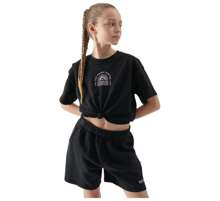 Dívčí top s potiskem model 21436088 - 4F Dívčí top s potiskem model 21436088 - 4F