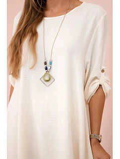 Sada halenky + kalhot s přívěskem světle béžová