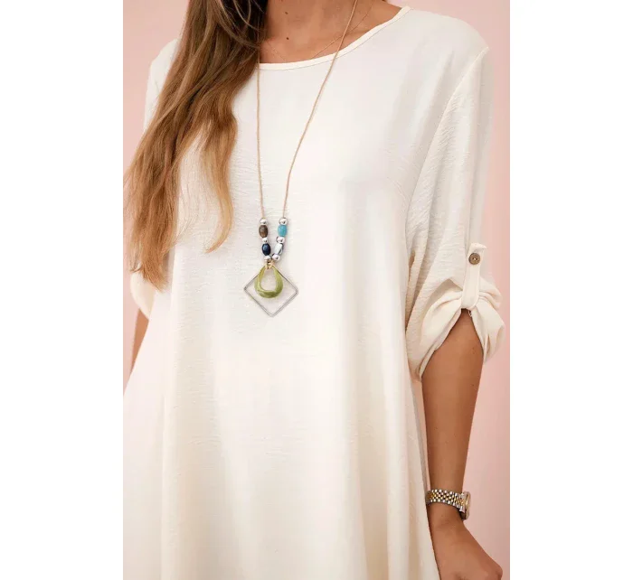 Sada halenky + kalhot s přívěskem světle béžová Sada halenky + kalhot s přívěskem světle béžová