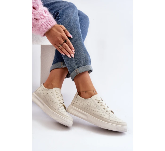 Dámské kožené sportovní tenisky Bílé Failla