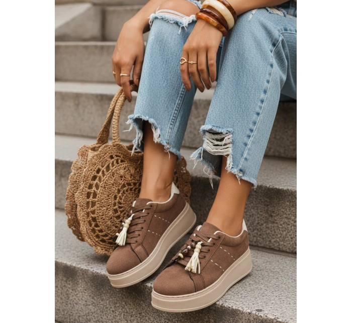 FashionStreet hnědé dámské tenisky ZY1413 FashionStreet hnědé dámské tenisky ZY1413