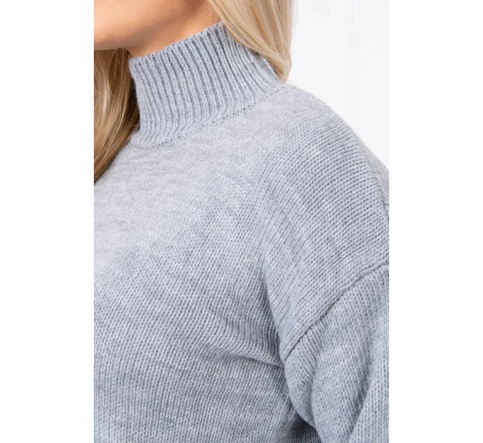 Poloviční svetr s rolákem šedý