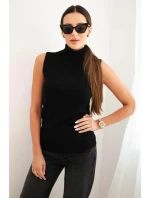 Dámská viskózová model 21407213 blůza s rolákem černá - K-Fashion