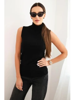 Dámská viskózová model 21407213 blůza s rolákem černá - K-Fashion