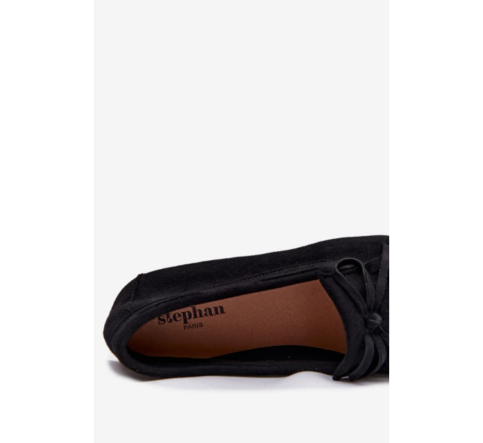 Dámské mokasíny s třásněmi černé model 21919027 - Boto