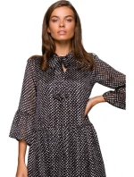 S237 Šifonové šaty se zavazováním u krku - model 1 S237 Šifonové šaty se zavazováním u krku - model 1