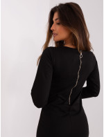 Černé jednoduché mikinové šaty se zapínáním na zip
