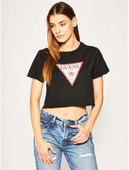 Dámské crop tričko E02I01JA911 - A996 - Guess