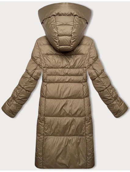 Béžová dámská zimní bunda s kontrastní podšívkou model 21248806 - Glakate Béžová dámská zimní bunda s kontrastní podšívkou model 21248806 - Glakate