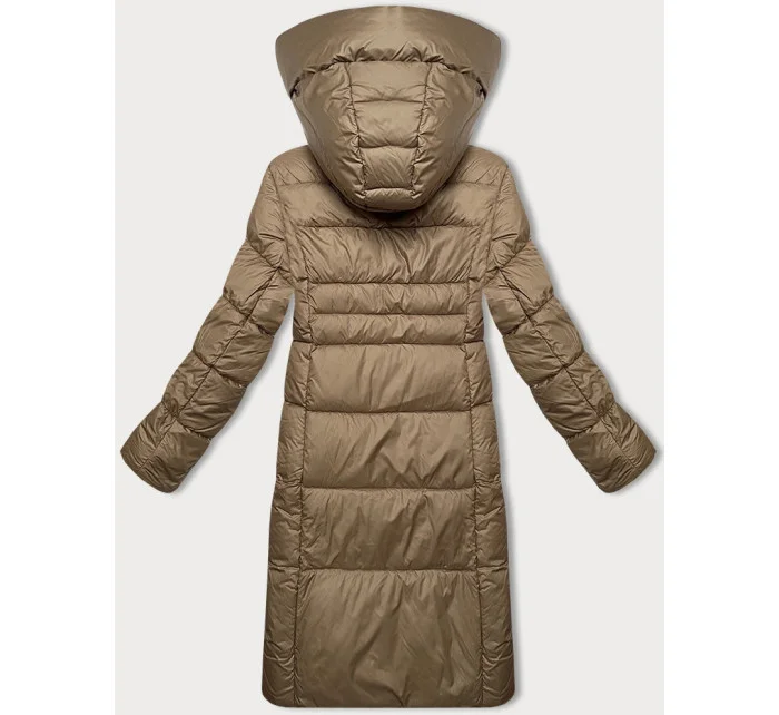 Béžová dámská zimní bunda s kontrastní podšívkou model 21248806 - Glakate Béžová dámská zimní bunda s kontrastní podšívkou model 21248806 - Glakate