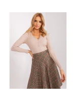 Béžová pruhovaná halenka model 21462271 - BASIC FEEL GOOD Béžová pruhovaná halenka model 21462271 - BASIC FEEL GOOD