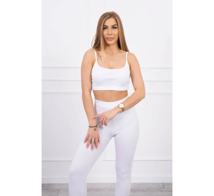 Souprava s halenkou horní pruhovaná bílá