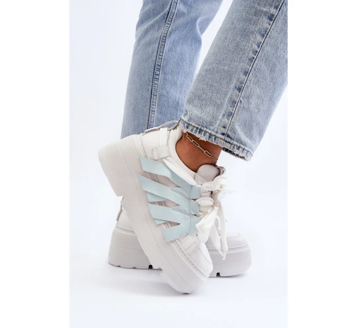 Tenisky S Masivní Platformou Modré Zazoo 2F-7033