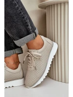 Kožené Sportovní Boty Na Platformě S Leskem D&A LR51-629 Béžové Kožené Sportovní Boty Na Platformě S Leskem D&A LR51-629 Béžové