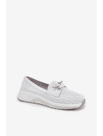 Kožené Polobotky Z Přírodní Kůže Na Platformě Artiker 56C2101 Bílé