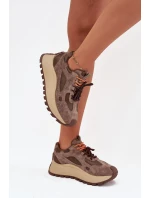 Kožené sneakersy na platformě dámské Big Star model 21705737 HIPOLY SYSTEM béžové - Big Star Shoes Kožené sneakersy na platformě dámské Big Star model 21705737 HIPOLY SYSTEM béžové - Big Star Shoes