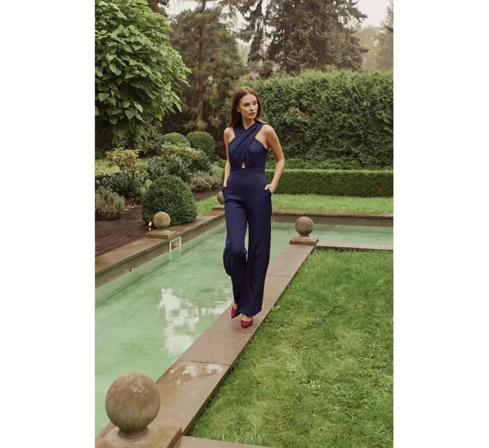 K029 Kombinéza s překříženými předními díly - tmavě modrá