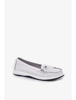 Dámské kožené mokasíny S.Barski – bílé