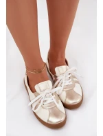 Dámské kožené polobotky typu barefoot Zazoo – bílo-zlaté