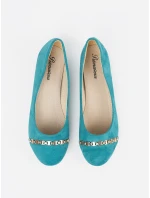 Stylové dámské modré  baleríny bez podpatku