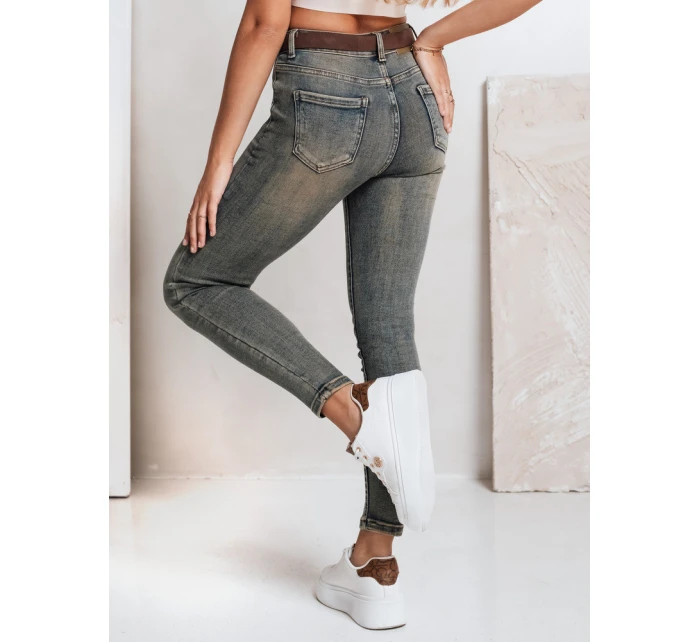 Dámské úzké džíny s páskem modré FashionStreet UY2810 Dámské úzké džíny s páskem modré FashionStreet UY2810