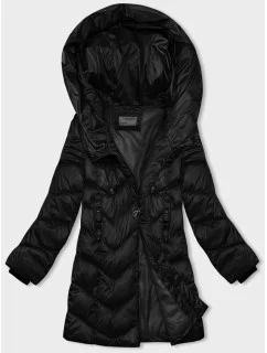 Černá dámská zimní bunda s asymetrickým zipem model 21246633 - S'WEST