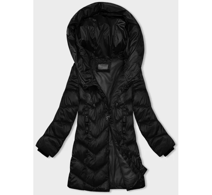 Černá dámská zimní bunda s asymetrickým zipem model 21246633 - S'WEST