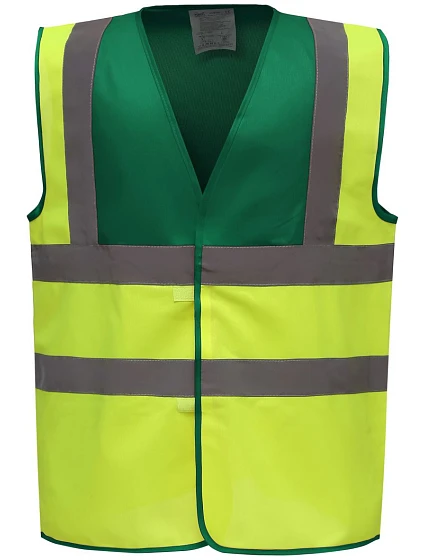 Yoko HVW 100 Hi-Vis bezpečnostní vesta 79.W100 paramedic green/hi vis yellow