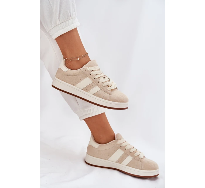 Dámské Tenisky Z Eko Semiše Béžové model 21696842 - EVENTO Dámské Tenisky Z Eko Semiše Béžové model 21696842 - EVENTO