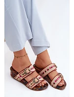 Kožené vzorované dámské sandály na platformě model 22133529 Multicolor - Maciejka