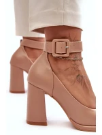 Lodičky na vysokém podpatku s přezkou, béžová Idovana