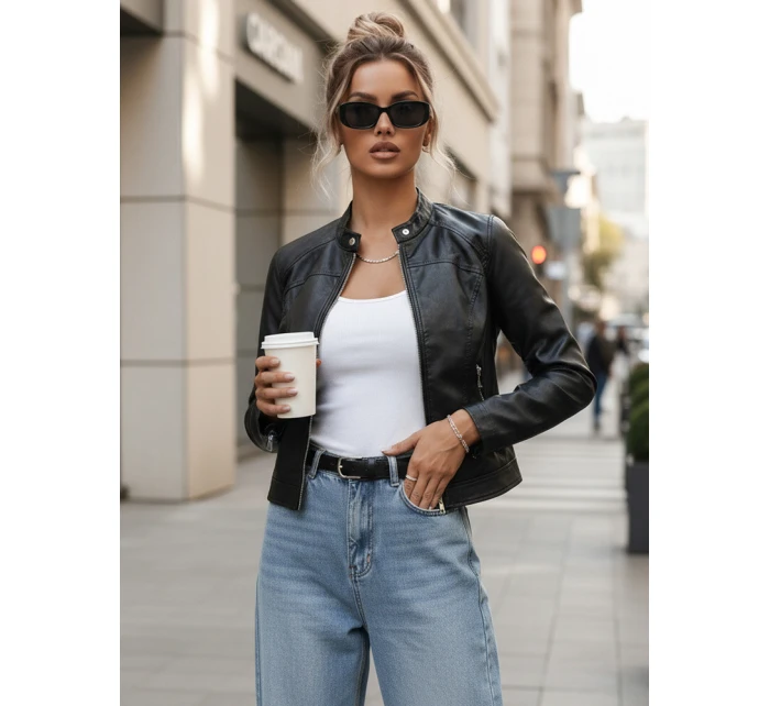 Dámská kožená bunda TIFANNY black FashionStreet TY4548