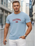 Tshirt męski bawełniany z nadrukiem California błękitny model 22316139 - FashionStreet