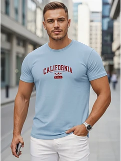 Pánské bavlněné tričko s potiskem „California“ v modré barvě, FashionStreet NX5140R