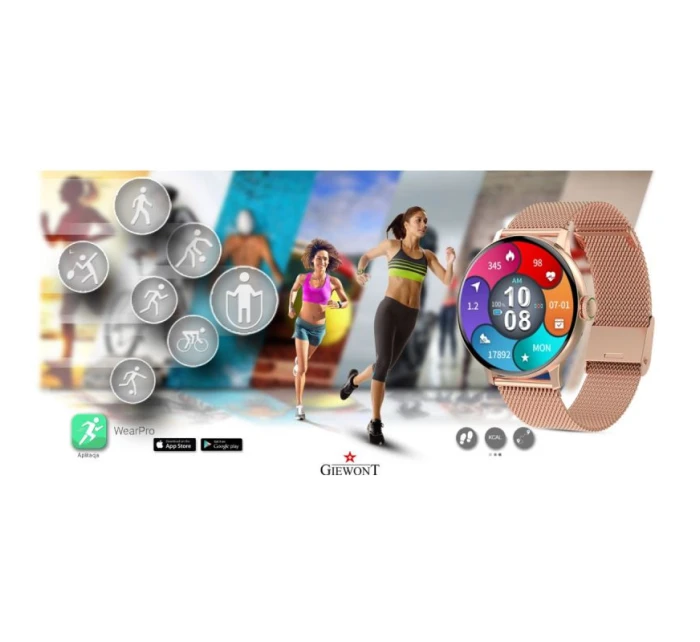 Dámské chytré hodinky GIEWONT Pink Gold GW330-1