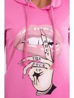 Šaty s delšími zády a barevným světle růžovým potiskem