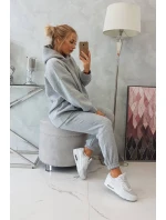 Zateplený set s mikinou s kapucí šedý Zateplený set s mikinou s kapucí šedý