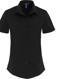 Premier PR 346 Popelínová elastická halenka s kr. rukávem 39.0346 black