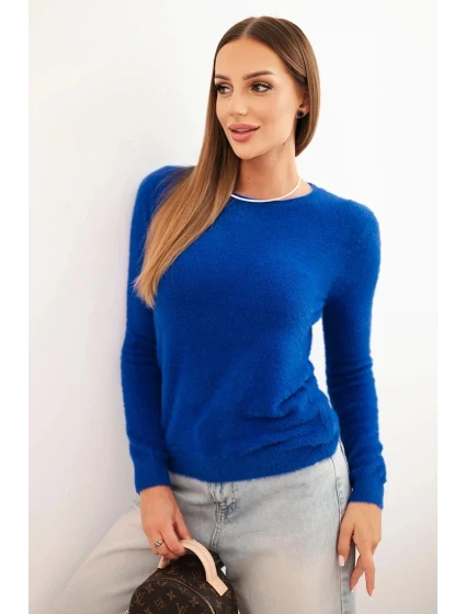 Dámský svetr z alpaky s kulatým výstřihem model 21317081 - K-Fashion Dámský svetr z alpaky s kulatým výstřihem model 21317081 - K-Fashion