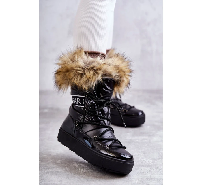 Dámské šněrovací boty do sněhu Černá Santero